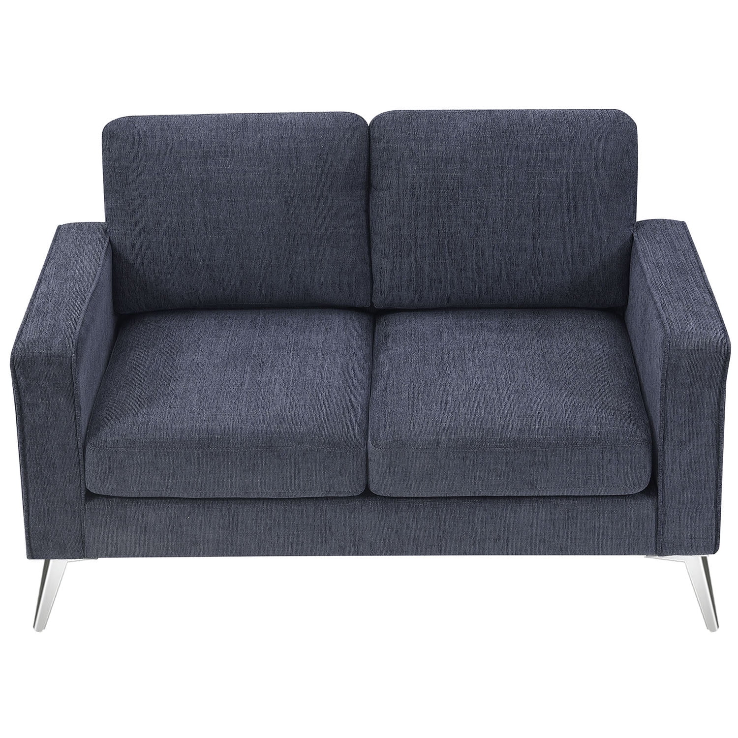 Kadyn Modern 3-Piece Sofa Sets, Upholstered 3-Seat Sofa with Sturdy Metal Legs, Loveseat and Single Chair for Living Room Furniture Set, Blue-gray