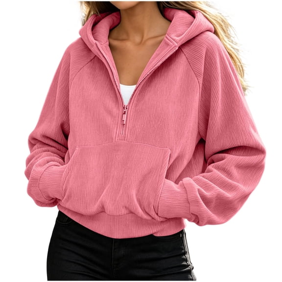 AloohaidyvioNo Boundaries Womens Quarter Zip Hoodies Fall Casual Loose Fit Comfy FLeece Long Sleeve Sweatshirts