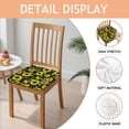 thumbnail image 2 of Black Sunflower Seat Covers for Dining Room Chairs Set Of 4,Stretch Printed Washable Chair Seat Cover with Elastic Ties and Button,Removable Waterproof Couch Cushion Covers, 2 of 6