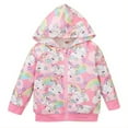 thumbnail image 1 of GYRATEDREAM Toddler Girls Jacket Hooded Zip Lightweight Unicorn Cartoon Infant Coats Windbreaker Casual Outdoor Outerwear (0-2Y), 1 of 7