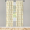 thumbnail image 4 of Ambesonne Cartoon Animal Window Curtains, Giraffes and Hearts, Each 28" W x 84" L, Ivory and Multicolor, 4 of 4