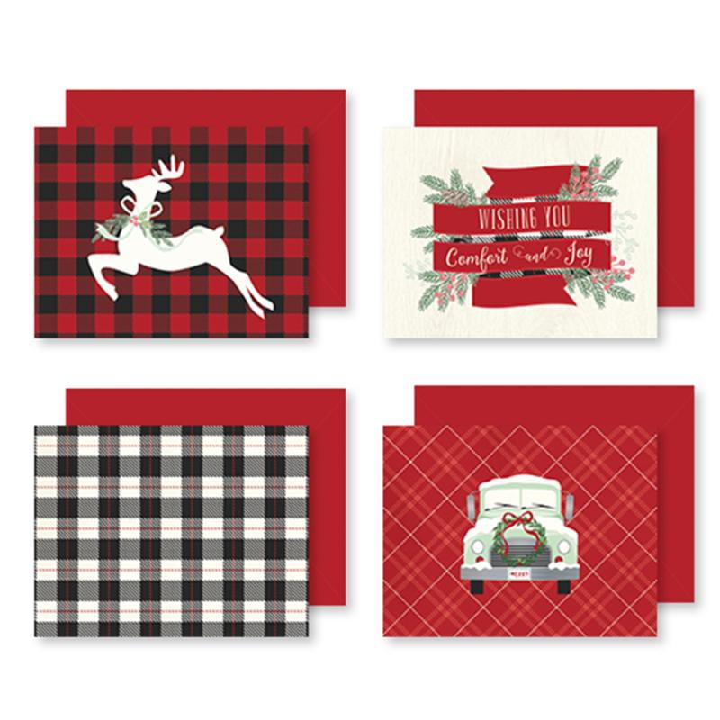 Comfort & Joy Christmas Cards W/envelopes 12/pkg-4 Designs/3 Each - Walmart.com - Walmart.com