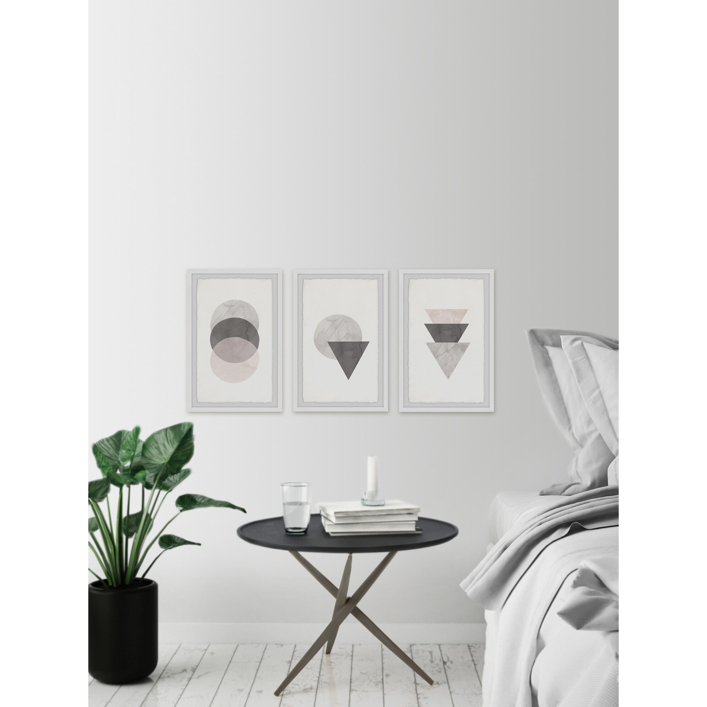 Marmont Hill Triangle and Circle Stack Triptych by Diana Alcala