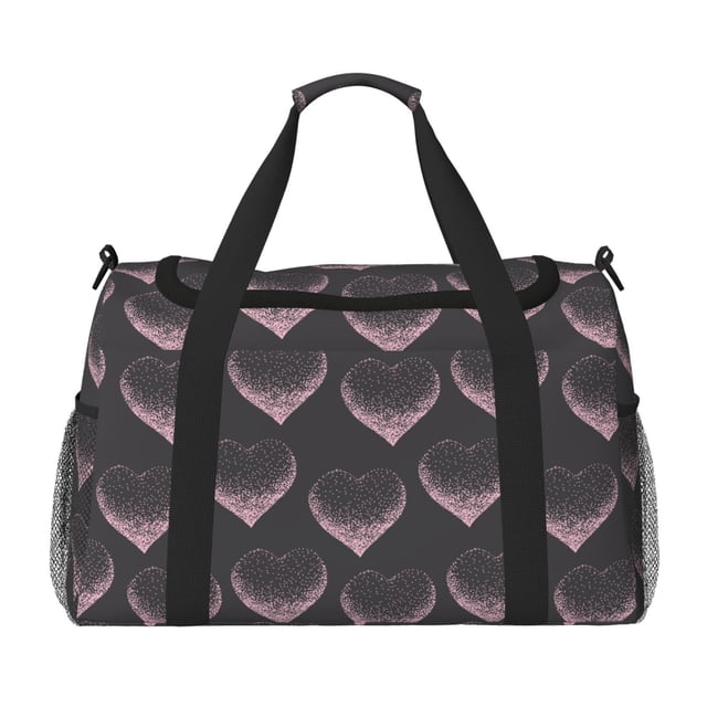 Disketp pink hearts Bolsa de Viaje Tipo Duffle, Bolso de Mano para Fin de Semana para Mujer, Bolsa de Gimnasio Ligera para Hombre, Esencial para Viajes
