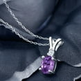 thumbnail image 2 of Gem Stone King 1.20 Ct Oval Purple Amethyst 925 Sterling Silver Pendant, 2 of 4
