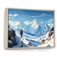 thumbnail image 2 of Designart "Solitude in Winter Mountains Hiking and Skiing" Sports Framed Wall Art - Modern White Hiking Entryway Framed Wall Art Print, 2 of 6