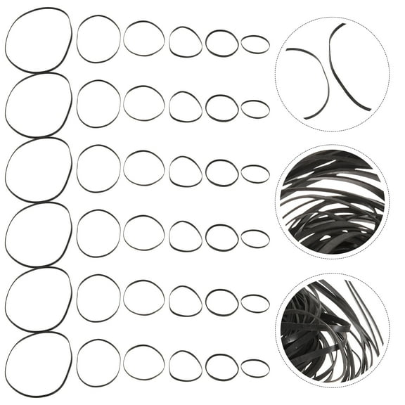 Amosfun Rubber Belt for Cassette Deck Black 50Pcs 8x0.3In