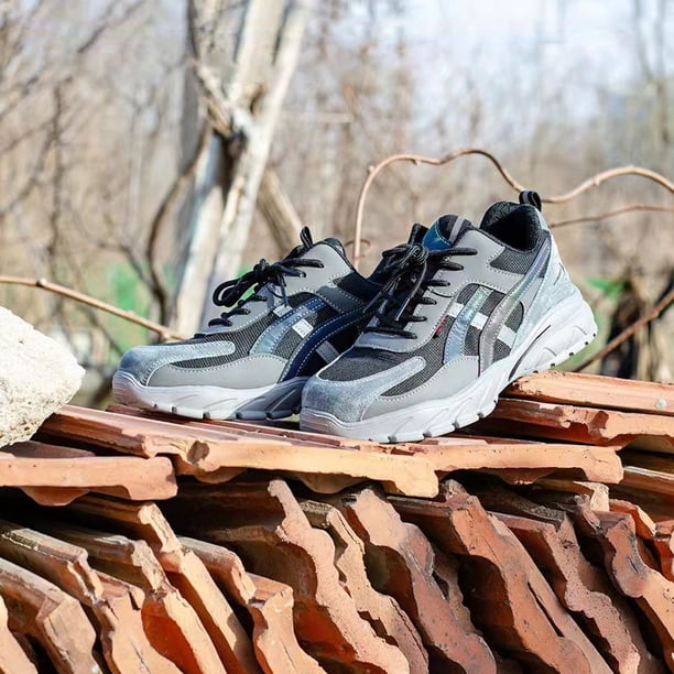Hombres COMENDADOS Zapatos de seguridad Cojas de aire sin resbalón Sletas resistentes a las puñaladas Respiradoras reflectantes para la construcción industrial