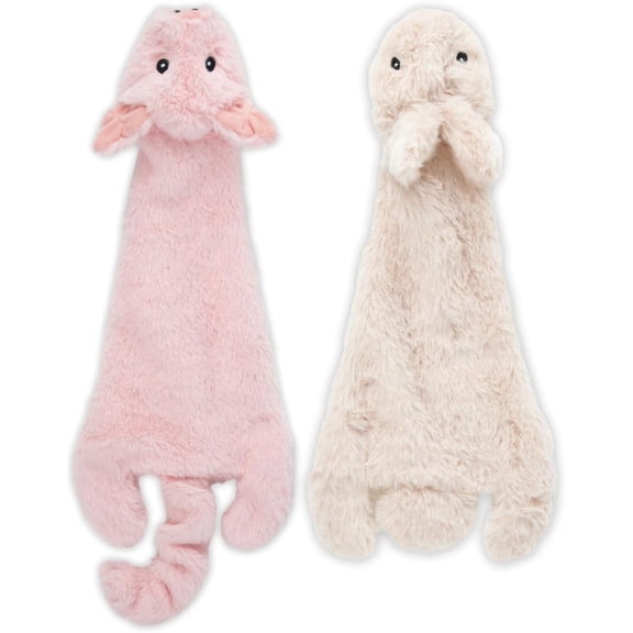 Best Pet Supplies 2-in-1 Stuffless Squeaky Dog Toys with Soft, Durable Fabric for Small, Medium, and Large Pets, No Stuffing for Indoor Play, Supports Active Biting and Play - Hare, Pig, Small