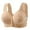 Khaki, variant on Women's Casual Button Down Breathable Everyday Bra Comfortable Supportive Underwear Wireless T-Shirt Design Khaki 40