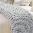 thumbnail image 3 of Chunky Knit Blanket Throw, 100% Hand Knit Chenille Throw Blanket for Sofa & Home Decor, Soft and Cozy Knitted Throw Blankets (Light Gray，51"x63"), 3 of 17