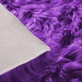 thumbnail image 4 of Soft Square Fur Area Rug Purple Shaggy Fluffy Rugs Long Plush Floor Carpet Mat for Bedroom Living Room Decor 19.7x19.7inch, 4 of 5
