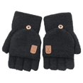 thumbnail image 1 of Guantes Sin Dedos Zulema Tejer Grueso Cálido Negro, 1 of 7
