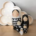thumbnail image 3 of Muñecas rusas Matryoshka, 5 muñecas tradicionales de madera, color blanco y negro, regalo para niñas. Regalo de navidad, 3 of 6