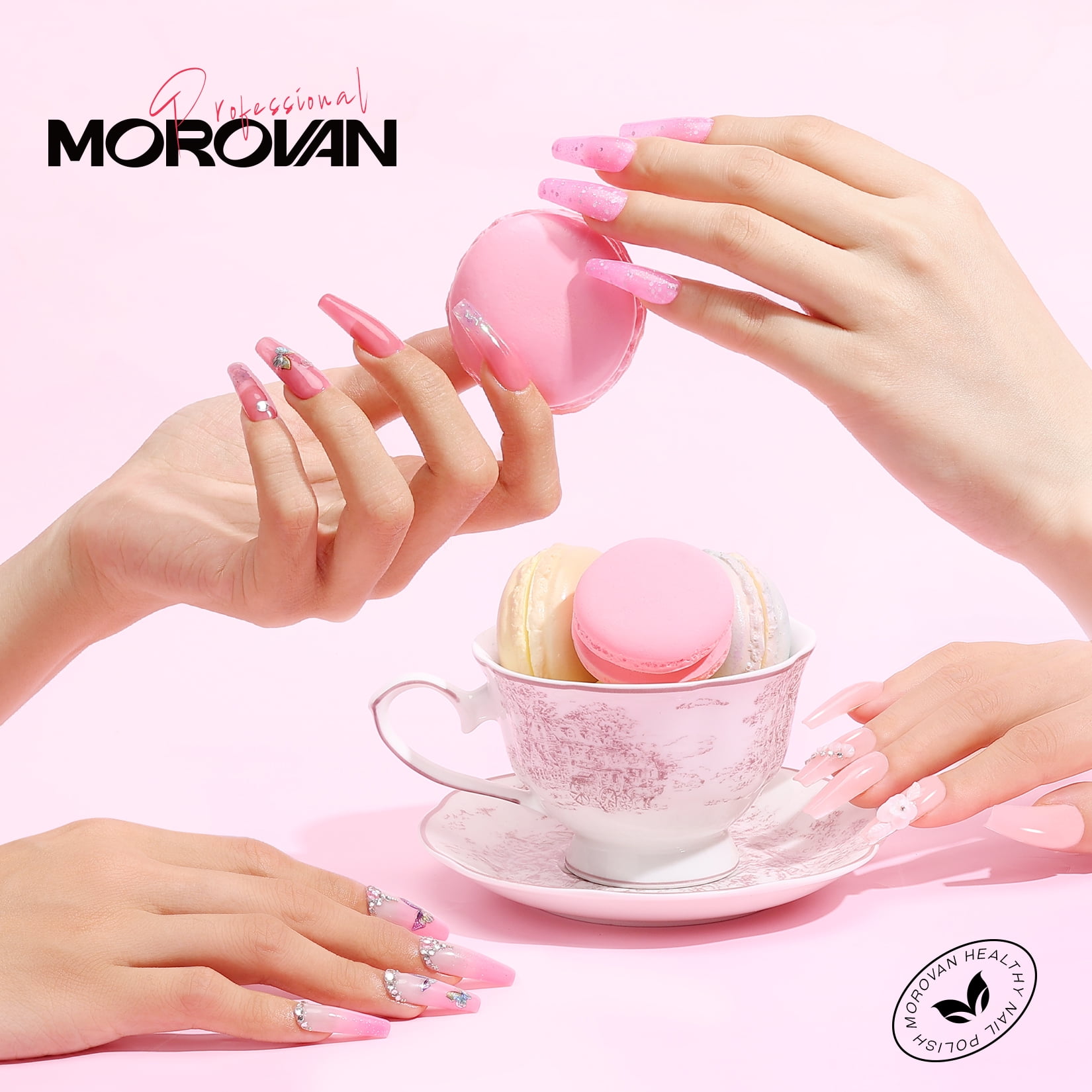 Morovan Professional Acrylic Nail Kit for Beginners - Complete Starter Set with U V Lamp Nail Tips Glue Drill Files & More