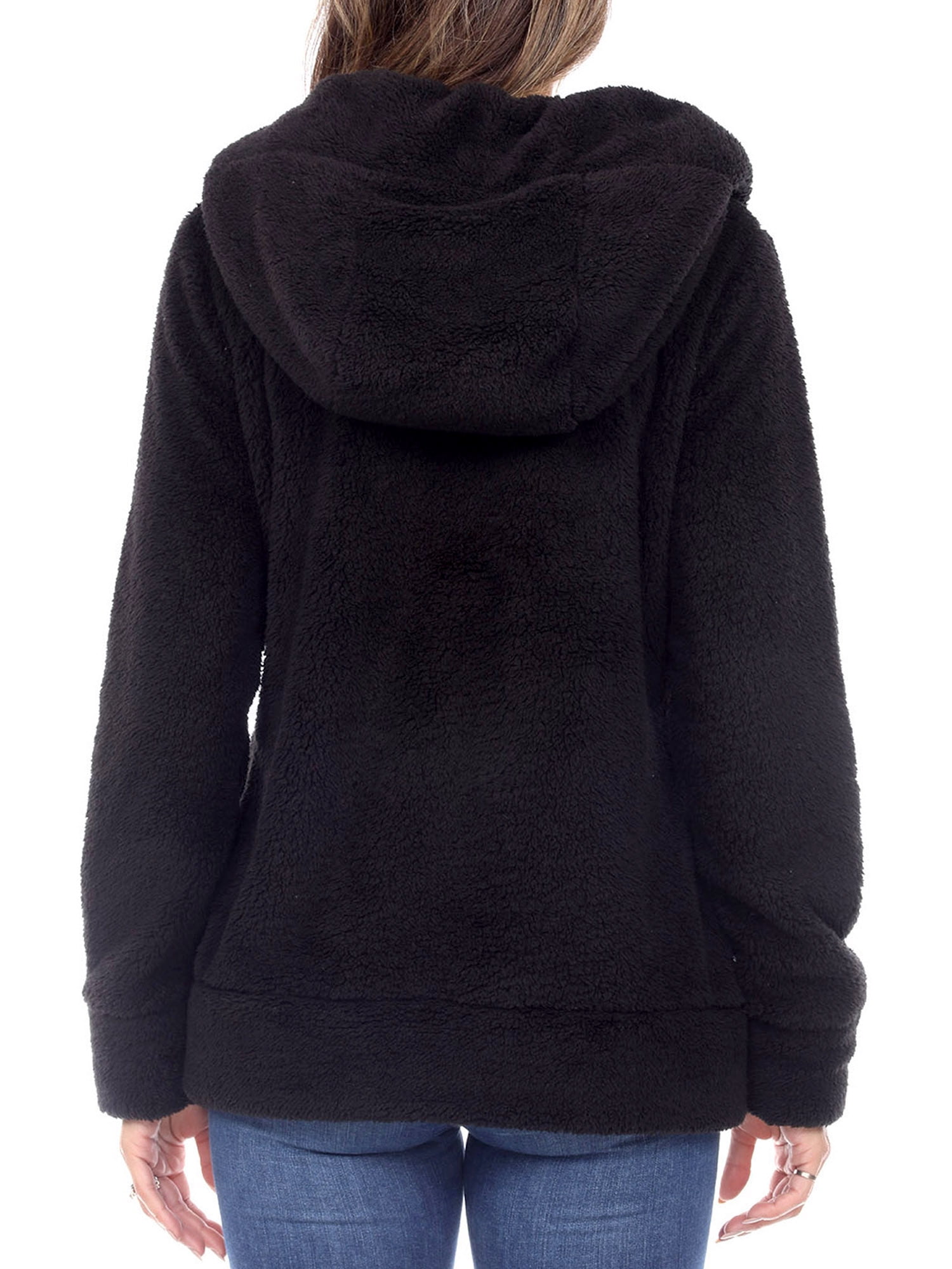White Mark Women's Hooded Sherpa Jacket