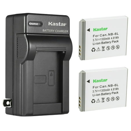 Kastar 2-Pack Battery and AC Wall Charger Replacement for Canon Digital IXUS 105 Digital IXUS 105 IS PowerShot D10 PowerShot D20 PowerShot D30 PowerShot ELPH 500 HS PowerShot S90 PowerShot S95
