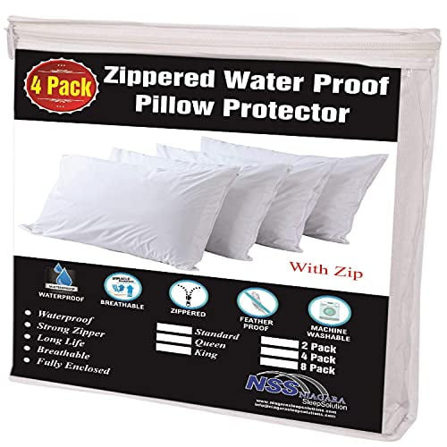 Standard Size Zippered Pillow Tick PIllow Covers 4 Pack 