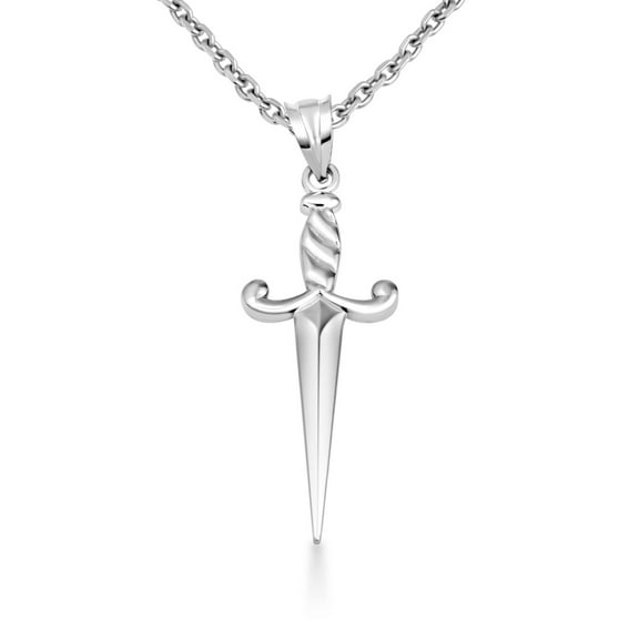 925 Sterling Silver Sword Necklace (Pendant with 16" chain)
