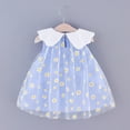 thumbnail image 3 of Odeerbi Infant Dress Toddler Girls Sunflower Tulle Dress Princess Dresses Embroidery Floral Sleeveless Dress Baby Clothes Blue, 3 of 9