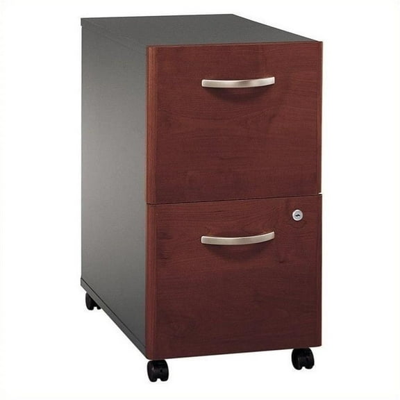 Maklaine Engineered Wood 2 Drawer Mobile File Cabinet in Hansen Cherry