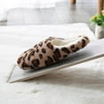 thumbnail image 5 of Womens Mens Slippers Leopard Fluffy Plush Lined House Shoes Outdoor Indoor Comfy, 5 of 5