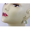 thumbnail image 4 of 14k Gold Prasiolite Earrings Green Faceted Large Heart Teardrop Briolettes for Adult Women, 4 of 4