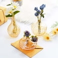 thumbnail image 5 of Efavormart Set of 3 | Gold Glass Flower Vases, Ribbed Bud Vase Table Centerpieces - Assorted Sizes, 5 of 5