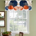 thumbnail image 3 of Navy Blue Burnt Orange Curtain Valances for Windows, Kitchen Valance Window Treatments Panel 2 Pack, Middle Century Modern Geometric Rod Pocket Short Curtains for Bathroom Bedroom 54 x 18 Inch, 3 of 8