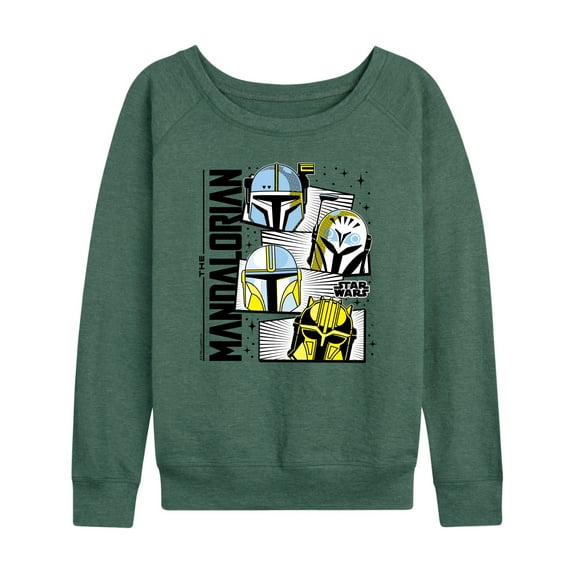 Star Wars - The Mandalorian Mando Helmet Grid  - Wo Men's French Terry Long Sleeve Pullover