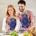thumbnail image 3 of Mandala Pioneer Flower Collage Apron-Garden Aprons for Women with Pockets-Cotton Linen Waterproof Kitchen Cooking Gardening Aprons Adjustable for Kitchen,Cooking,BBQ and Salon 33x27 Inch, 3 of 7
