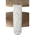 thumbnail image 4 of Hassch 2-Tier Round Coffee Table with Carved White Legs and Natural Brown Top, 31.5" Modern Farmhouse Circle Center Table for Living Room, Easy to Assemble, 4 of 6