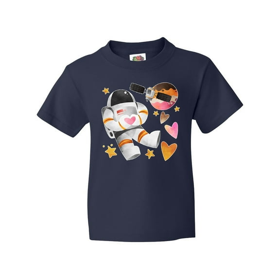 Inktastic Astronaut Valentine Outer Space Hearts Youth T-Shirt