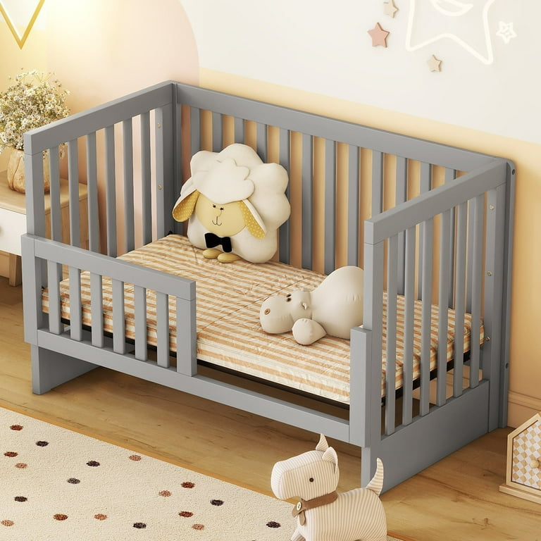 Convertible Crib with Changing Table Grey Walmart