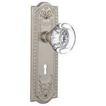 Nostalgic Warehouse Mearcc_Dp_Kh Round Clear Crystal Solid Brass Dummy Door Knob Set -