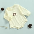 thumbnail image 2 of Kmbangi Baby Autumn Rompers Rainbow Embroidery Long-Sleeves Jumpsuit, 2 of 8