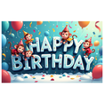 thumbnail image 3 of LUUFILx Happy Birthday Ocean Theme Banner Backdrop Underwater Party Supplies Decorations Photography Props Vibrant Balloons Colorful Design Celebration, 3 of 8