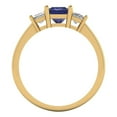 thumbnail image 4 of Three-Stone Engagement Ring for Women - 1.11ct Simulated Tanzanite in 14K Yellow Gold Promise Ring, 4 of 6