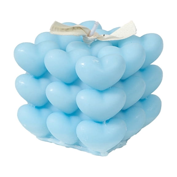 SLYNSHome Scented Candles Valentine's Day Bubble Candle Gifts Blue Soy Wax Heart Shaped Aromatherapy Candles for Wedding,Anniversary,Birthday,Home Decor