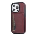 thumbnail image 4 of Case Compatible with iPhone 15 Pro, PU Leather Card Slots Kickstand Phone Cover, Classic Ultra Slim Lightweight Drop Protective Shokcproof Durable Thin Case for iPhone 15 Pro, Winered, 4 of 6