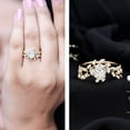 thumbnail image 3 of Rosec Jewels Lab Grown Diamond Oval Engagement Ring for Women - Nature Inspired Ring (1 Carat), 14K Yellow Gold, US 10.50, 3 of 8