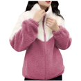 thumbnail image 4 of Blmnix Sherpa Womens Jacket Zip Up Fleece Jacket Women Antimicrobial Protection Windbreaker Raincoat Long Sleeve Pink Womens Jackets Casual, 4 of 5