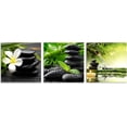 thumbnail image 2 of 3 Panel Zen Canvas Wall Art Still Life SPA Stone Green Bamboo White Frangipani Flower Pictures Prints on Canvas for Home Office Kitchen Wall Decor Stretched and Framed Each Panel 12x12inch, 2 of 6