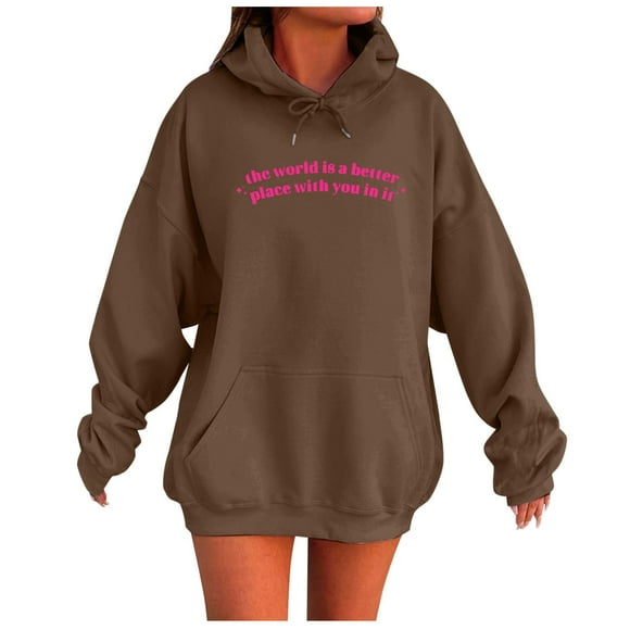 Zhanying Palm Hoodie for Women Pink Y2K Tops,Women Sweatshirts Casual Long Sleeve Graphic Tee Shirts Hooded Sweatshirts Pullover Tops