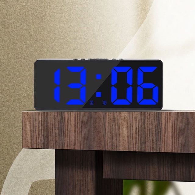 Desk Alarm Clock Bedside LED Digital Alarm Clock Electronic Backlight Alarm Clock For Home Wireless Temp Probe for Grilling Digital Cooking Kitchen Timers for Seniors with Hours And Minutes Timer