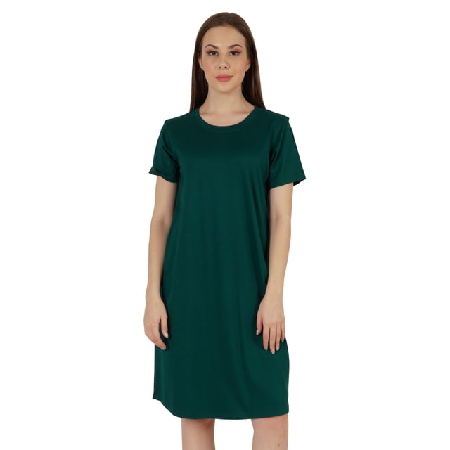 Inkmeso Solide T-Shirt d'Été Décontracté Robe de Nuit à Manches Courtes pour les Femmes