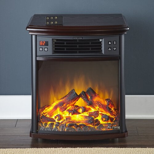 Portable Electric Fireplace Night Stand With Remote 3 D Log And
