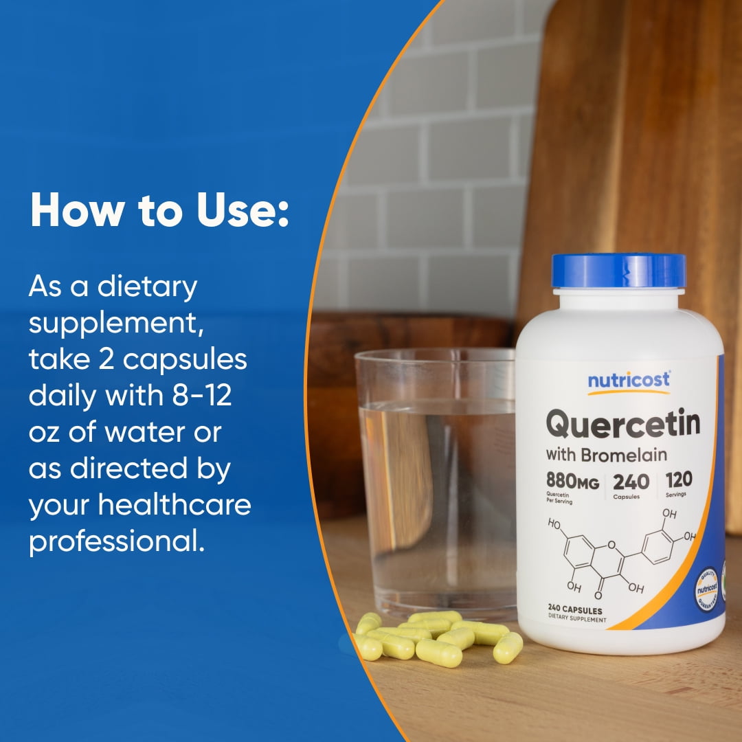 Nutricost Quercetin with Bromelain 880mg, 240 Capsules - Gluten Free & Non-GMO Supplement
