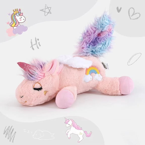 Dog plush toy - Pink unicorn, dog sleeping companion hugging toy, dog soothing plush toy, training toy for puppies in a cage, animal gift toy
