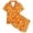 A-Orange133, variant on JAJAHO Girls Pajamas For Kids 2-13Y Satin 2 Piece Sets Banana Printed Short Sleeve Button Up Shirts And Shorts Set